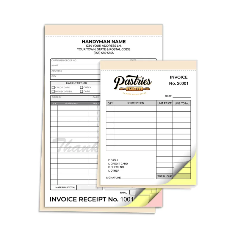 Receipt book printing
